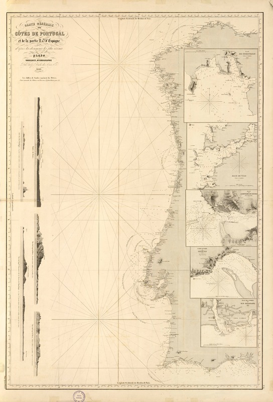 Carte générale des côtes de Portugal et de la partie LL.O. d'Espagne  [material cartográfico] Robiquet, Hydrographe.