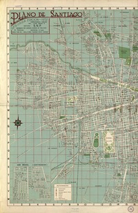 Plano de Santiago  [material cartográfico] dibujado y confeccionado por Juan Mena.