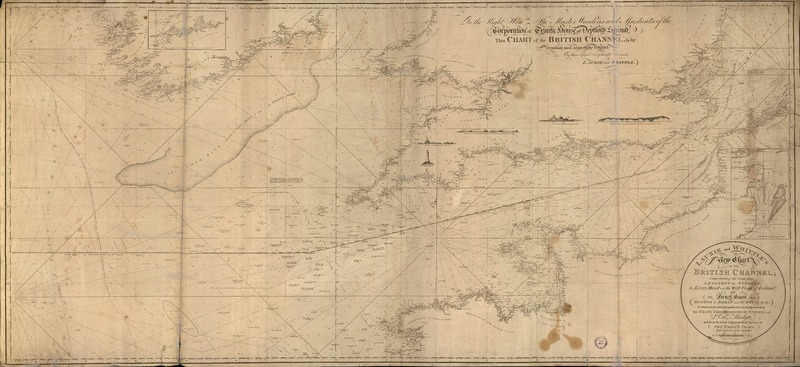 Laurie and Whittle's New chart of the British Channel comprehending the coasts from Leostoff in Suffolk, to Kerry Head on the west coast of Ireland, with the French Coast from Ostend to Brest and the Bec du Ras [material cartográfico] : in which all the principal points have been laid down from the Grand Trigonometrical Surveys of L. Coll. Mudge, and from the Great Trigonometrical Survey of the French Coast, made by order of the respective Governments.