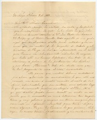 [Carta] 1865 Febrero 8, Santiago [al] Señor Dn. Álvaro Covarrubias