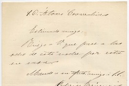 [Carta] 1868 Nov[iembre] 13, [Santiago] [a] D. Álvaro Covarrubias