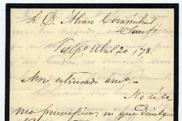 [Carta] 1878 Abril 20, Valpo. [a] Álvaro Covarrubias