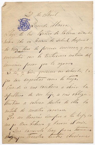 [Carta] [1878] abril 20, [Santiago] [a] Alvaro Covarrubias