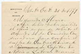 [Carta] 1879 Octubre 30. Santiago [a] Alvaro Covarrubias