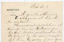 [Carta][1879] Octubre 30, [Santiago] [a] Alvaro Covarrubias