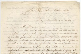 [Carta] 1864 Noviembre 5, Lima [al] Señor Don Alvaro Covarrubias
