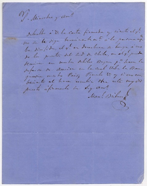 [Carta] [1864, Chile] [a] Ministro del Interior