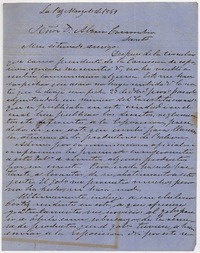 [Carta] 1869 marzo 1o., La Paz [a] Señor Alvaro Covarrubias Santo