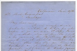 [Carta] 1866 junio 13, Valparaíso [a] Señor Alvaro Covarrubias