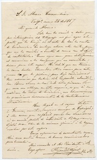 [Carta] 1867 enero 28, Valpo. I. D. Alvaro Covarrubias