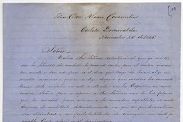 [Carta] 1865 Noviembre 20, [Valparaíso] [al] Señor Don Alvaro Covarrubias Corbeta Esmeralda