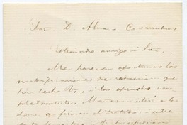 [Carta] [1866], [ValparaÍso] Sor D. Alvaro Covarrubias Estimado amigo i Sor