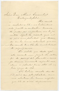 [Carta] 1879 Junio 7, Santiago Señor Don Alvaro Covarrubias Distinguido Señor