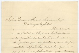 [Carta] 1879 Junio 7, Santiago Señor Don Alvaro Covarrubias Distinguido Señor