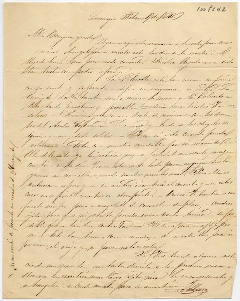 [Carta] 1848 febrero 7, Larmagüe [a] Benigna Ortúzar