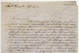 [Carta] 1849 Diciembre 14, Santiago [a] Benigna Ortúzar de Covarrubias