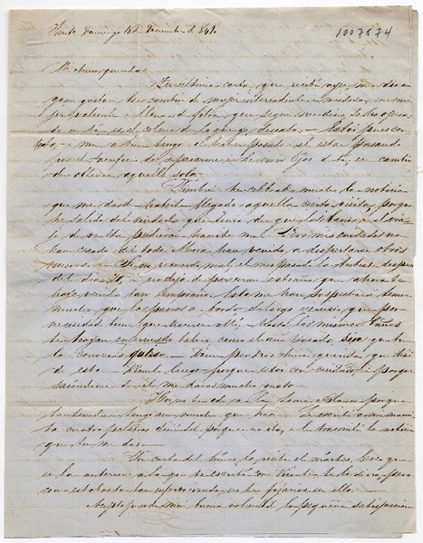 [Carta] 1849 Diciembre 16, Santiago [a] Benigna Ortúzar de Covarrubias