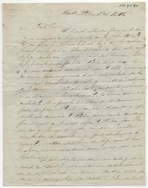 [Carta] 1848 febrero 13, Santiago [a] Luis Ortúzar
