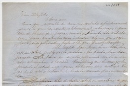 [Carta] [1852] Julio 22, [Santiago] [a] Benigna Ortúzar de Covarrubias