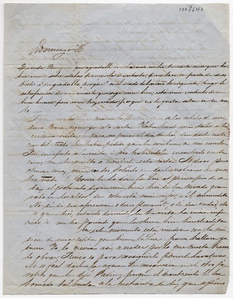 [Carta] [1852 Julio] 18, [Santiago] [a] Benigna Ortúzar de Covarrubias