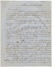 [Carta de Don Alvaro Covarrubias a Doña] 1852 Julio Domingo 4, [Santiago?] Sra. Da. Benigna Ortúzar de Covarrubias