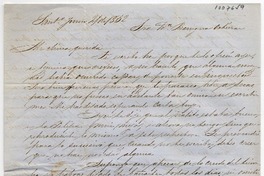 [Carta] 1852 Junio 21, Sant[iag]o Sra. Da. Benigna Ortúzar de Covarrúbias