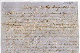 [Carta] 1854 Mayo 7, Sant[iag]o Sra. Da. Benigna Ortúzar de Covarrúbias