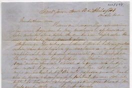 [Carta] 1854 Abril Jueves Santo 13 dos de la tarde, Sant[iag]o Sra. Da. Benigna Ortuzar de Covarrúbias