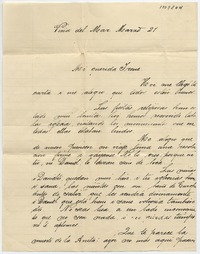 [Carta] [1913?] Marzo 21, Viña del Mar [para Doña Irene Lazcano Echaurren]