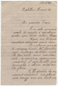 [Carta] [1913?] Marzo 19, [Santiago] [para Doña Irene Lazcano Echaurren]