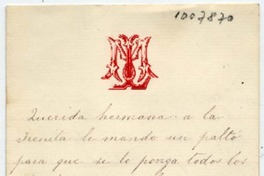 [Carta] [1913?], [Santiago?] [para Doña Irene Lazcano Echaurren]