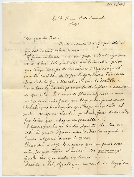 [Carta] [1892?], [Malloa?] Sra. D. Irene L. de Bernales