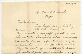 [Carta] 1892 Enero 9, Valp[araís]o Para Irene L. de Bernales