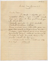 [Carta] [1891?], Malloa P[a]r[a] Doña Irene Lazcano de B. Sant[iag]o