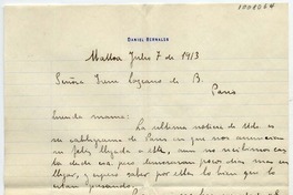 [Carta] 1913 Julio 7, Malloa Señora Irene Lazcano de B. Paris