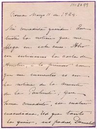 [Carta] 1924 Marzo 11, Roma Señora Irene Lazcano de Bernales