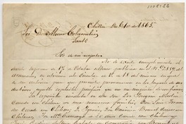 [Carta] 1865 Dic[iembre] 10, Chillán [al] Sor D. Álvaro Covarrubias