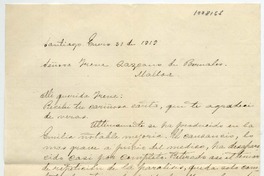 [Carta] 1919 Enero 31, Santiago [a] Señora Irene Lazcano de Bernales