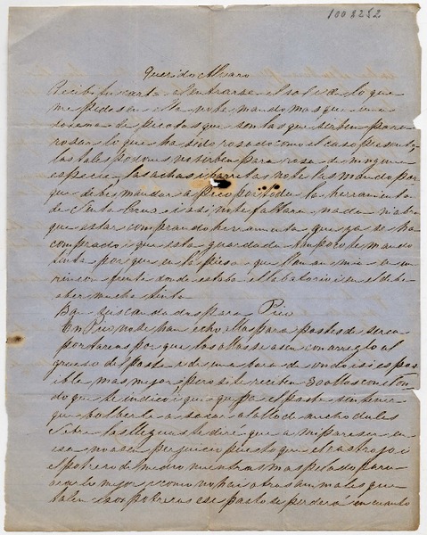[Carta] 1862 marzo 12, [Santiago a] Alvaro [Covarrubias]
