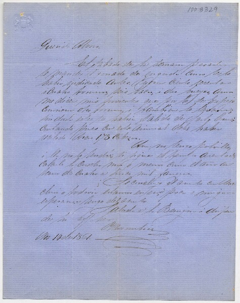 [Carta] 1861 Noviembre 14, [a] Alvaro Covarrubias