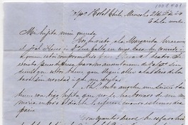 [Carta] [1854] Febrero 21, Valparaíso [a] Benigna Ortúzar de Covarrubias