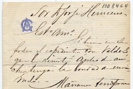 [Carta] 1880 Dic[iembre] 14, Sant[iag]o Sor A Jorge Huneeus