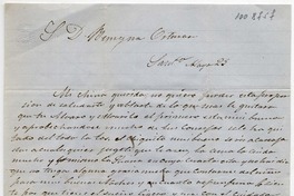 [Carta] [1852] Mayo 25, Santiago [a] Benigna Ortúzar de Covarrubias