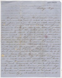 [Carta] [1850?] Mayo, Santiago Señora Doña Benigna Ortuzar de Covarrubias