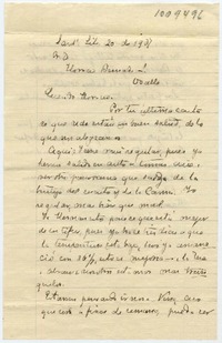 [Carta] 1907 Sept[iembre] 20, Sant[iago] [para] Leoncio Bernales L.