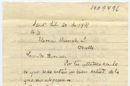 [Carta] 1907 Sept[iembre] 20, Sant[iago] [para] Leoncio Bernales L.