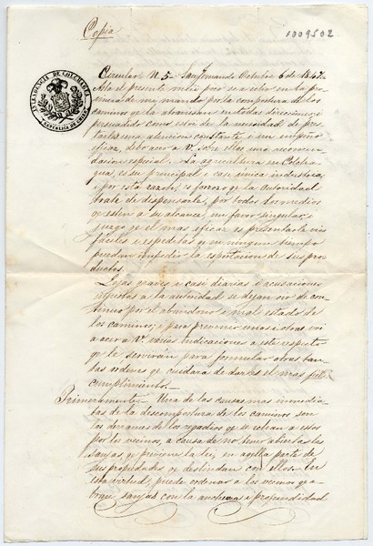 [Circular], No.5, 1847 Octubre 6, San Fernando