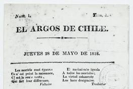El Argos de Chile, Núm., 1 Tom. 4, Cuestión Importante
