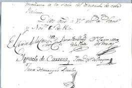 [Firmas autógrafas del Conde de la Conquista, Fernando Márquez de la Plata, Ignacio de la Carrera, Juan Enrique Rosales y otros]