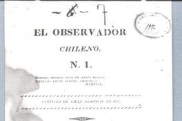 El Observador Chileno N. 1. Aviso al lector